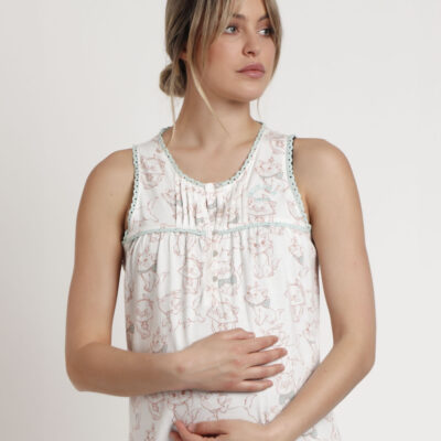 Admas Camicia da notte smanicata  Premaman fantasia Aristogatti art.61275
