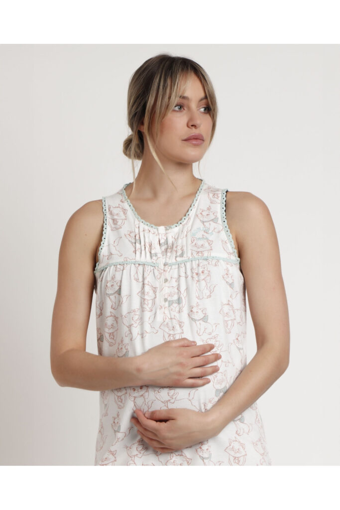 Admas Camicia da notte smanicata  Premaman fantasia Aristogatti art.61275