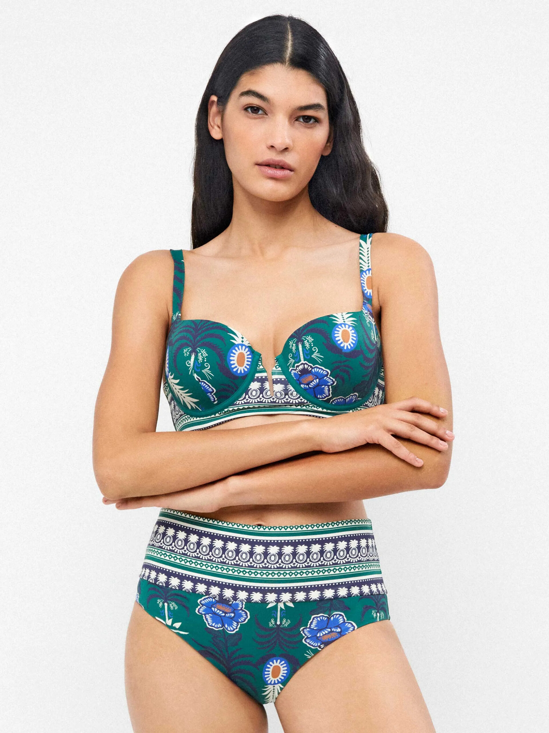 Gisela Costume due pezzi fantasia reggiseno balconcino con coppa slip alto art.30338 — eShopping Salerno