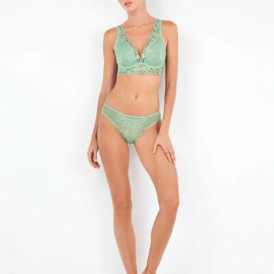 Gisela Reggiseno Bralette in pizzo e slip tulle art.10123