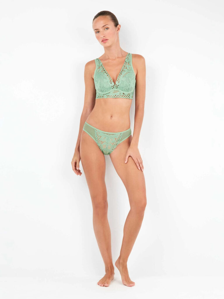 Gisela Reggiseno Bralette in pizzo e slip tulle art.10123